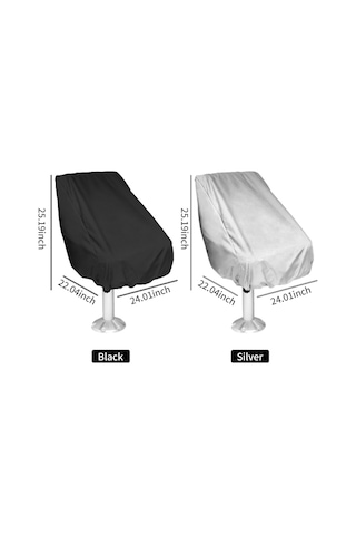 Lemestar Oxford Kumaş Deniz Botu Sandalye Koruyucu Örtü - Su Geçirmez, Uv Engellici, Toz Ve Rüzgar Koruma - Çekmeceli Tasarım - 56 61 64/30cm Siyah