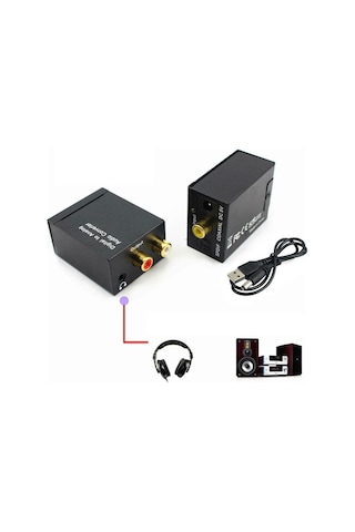 Dijital To Analog Optik 3.5Mm Kulaklık Ses Çıkış Tos Rca Digital
