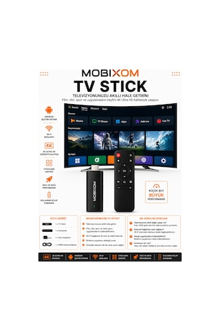 Android Tv Stick 4k Ultra Hd Wifi Smart Tv Stick Kumandalı Hdmı Medya Oynatıcı