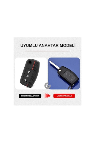 Ford Fiesta Focus Courier Cmax Mondeo Kuga Galaxy Falcon Ecosport Tourneo Silikon Anahtar Kılıfı