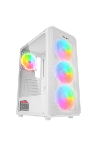 Rampage Helıos Mesh 650w 80+ Bronze Tempered Glass Rgb Beyaz Atx Gaming Kasa