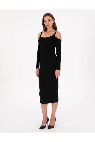 Pierre Cardin Kadın Siyah Elbise Triko 50290603-vr046 Siyah