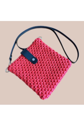 Byehandmade El Yapımı Kırmızı Omuz Çantası Kırmızı