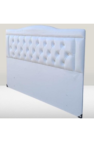 Başlık Dk Çift Kişilik 140'lık Model Suni Deri Beyaz Kumaş Dolgun Kapitone El Yapım