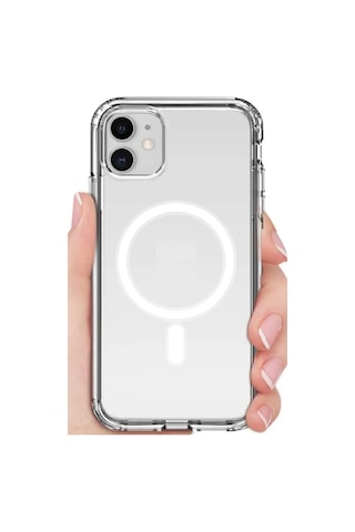 Apple Uyumlu iPhone 11-12-pro Görünümlü Magsafe Özellikli Darbe Önleyici Şeffaf Silikon Kılıf Senalstore