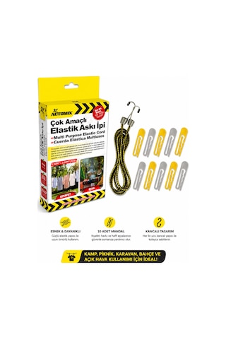 Automix Kamp / Piknik İçin Askılı Esnek Gergi Lastiği