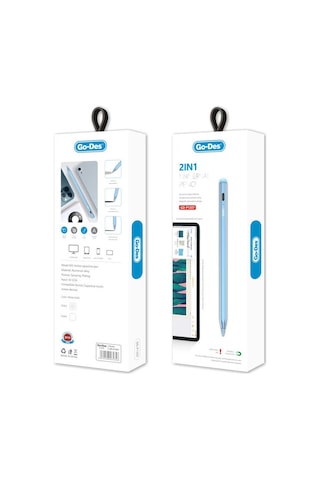 Go Des GD-P1207 Tüm Cihazlar ile Uyumlu Sensitive Stylus Pencil Kapasitif Dokunmatik Kalem - ZORE-260228 Beyaz