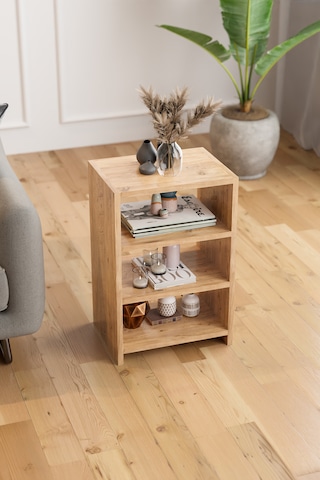 4 Raflı Komodin Yatak Odası Yanı Komodin Bölmeli Komodin Çam