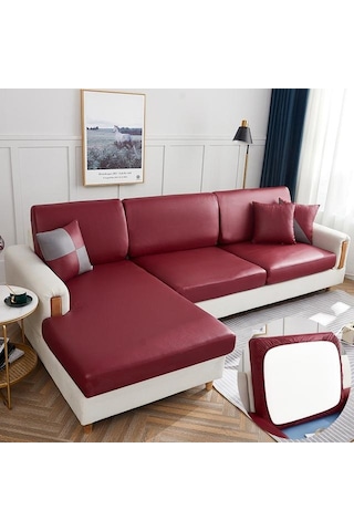 Şarap Kırmızısı Su Geçirmez Pu Mobilyalar Koruyucu Kanepe Minder Örtüsü Köşe Kane Minderi Slipcover Elastik Koltuk Örtüsü 56747367