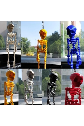 Oto İskelet Ayna Süsü Sallanan Araba Ayna Aksesuar KIRMIZI Renk