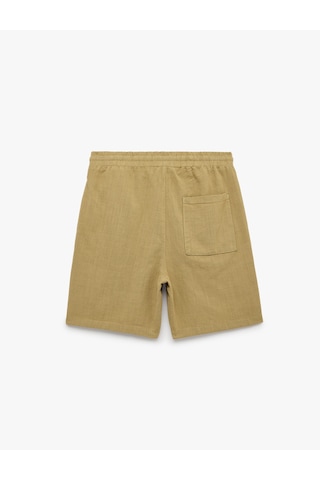 Koton Regular Fit Cepli Pamuklu Beli Bağcıklı Şort Deve Tüyü 6sam40121hw Taba