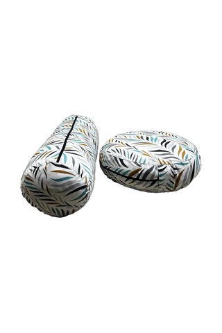 Remege Damla Desen Meditasyon Minderi Bolster Minderi İkili Set Turkuaz
