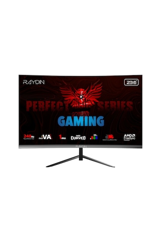Raydın Mm24rfa-240hz, 23.6" 1ms, 240hz, Full Hd, Hdmı, Dp, Hoparlör, Va Led, R1650 Curved, Frameless, Freesync Gaming Monitör