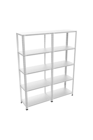 Raf Burada 5 Katlı Duble Galvaniz Çelik Raf - Depo, Arşiv, Kiler, Dosya, Market Rafı-43x60x150 cm- 0.70 mm