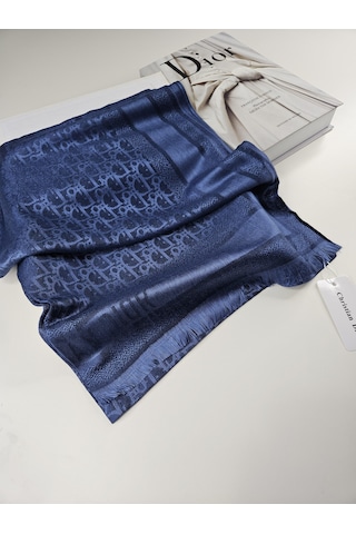 Miorel Scarfs Yeni Sezon Cd Kaşmir İpek Şal 4 Mevsim Fular Silk Scarfs Shawl Hijab Lacivert