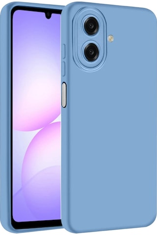 Samsung Galaxy Uyumlu  A07 4g First Silikon - Mavi Düz Renkli