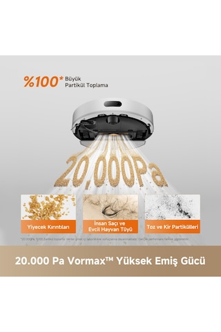 Dreame F20 20.000Pa Emiş Gücü Robot Süpürge Beyaz