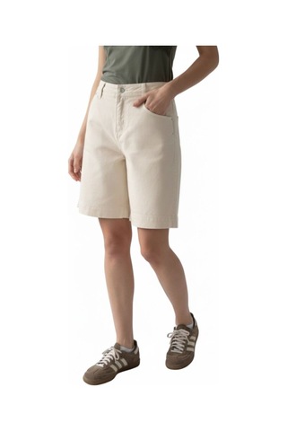 High Waist Kadın Kapri Ekru