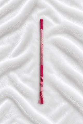 El Yapımı Bohem Örme İp Saç Tokası Püsküllü Saç Aksesuarı 20cm Açık Pembe