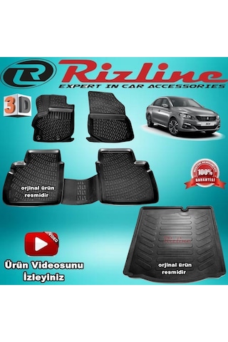 Peugeot 301 3D Paspas + Bagaj Havuzu Set Siyah 2012-2019 Rizline N11.5944