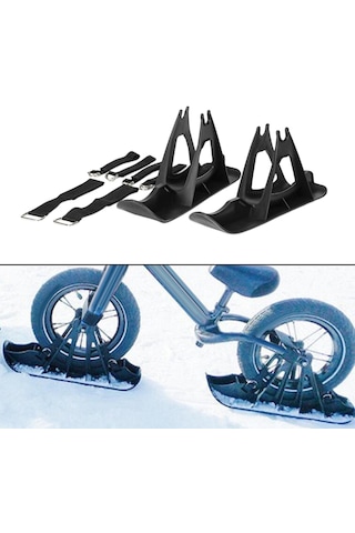 Suntek Kış Kar Kızağı Bisiklet Kayak Kızak Spor Siyah Siyah