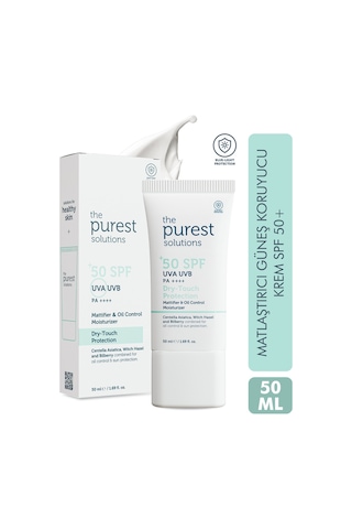 The Purest Solution Yağlı Ciltler İçin Mat Bitişli Güneş Kremi SPF50+ 50 ML