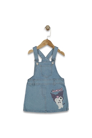 Kız Çocuk 3/7 Yaş Kuromi Denim Kot Jile Elbise Mavi