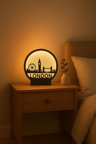Printlab3d-london Glow Gece Lambas Beyaz - Siyah