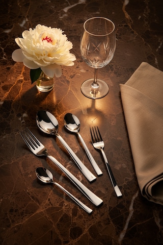 Bernardo Alya 36 Parça 6 Kişilik Çatal Kaşık Bıçak Takımı GÜmüş