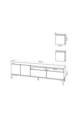 Decormet Lupin Tv Ünitesi Safir Meşe -dec-20040 Çok Renkli