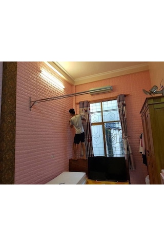 Pembe Yapışkanlı Duvar Kağıdı 3D Dekoratif Duvar Paneli Nw03