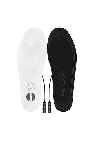 Elektrikli Taşınabilir Kablolu 35-45 Numara Deri Beyaz Isıtıcılı Ayakkabı Tabanlığı Beyaz