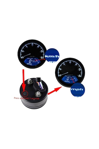 12000rpm 6 Dişli Evrensel Motosiklet Lcd Dijital 199 K16270