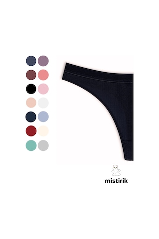 Mistirik Paulo Model Fitilli Esnek Kumaş String Tanga Siyah Renk Siyah