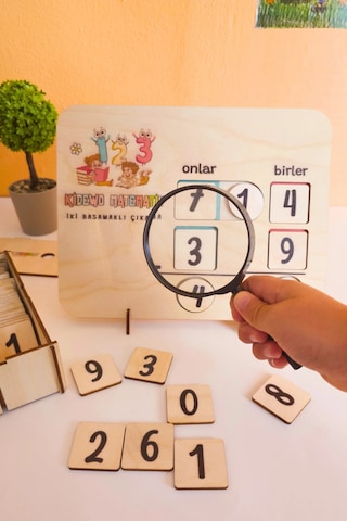 İlkokul Matematik + Eğitici Çıkarma İşlemi Ahşap Oyuncak Etkinlik Seti + Kolay Öğrenme Rakam Bultak