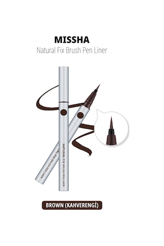 İnce Fırça Uçlu Kalem Eyeliner Natural Fix Brush Pen Liner Brown 2