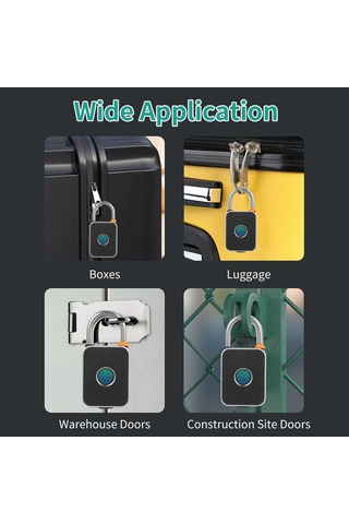 Lemestar Parmak İzi Kilitli Akıllı Kilit - Su Geçirmez, Şarj Edilebilir, Spor Çantaları Ve Bisikletler İçin