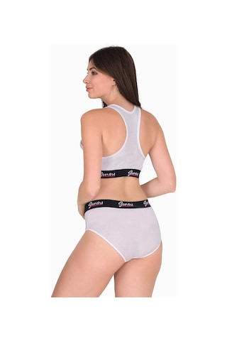 Sensu Kadın Sporcu Sütyeni Alt Üst Bustiyer Takımı Beyaz Sbt4001 Renkli