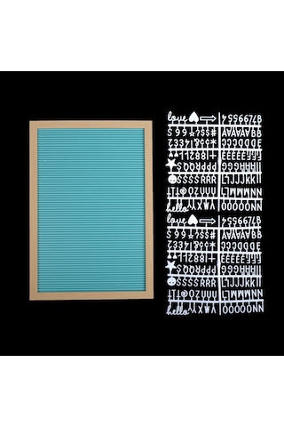 Büyük Boy Mavi Yazı Panosu Mesaj Tahtası; 2 Harf Seti Hediyeli