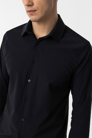 Süvari Lacivert Slim Fit Düz Klasik Yaka Gömlek-34395 Lacivert