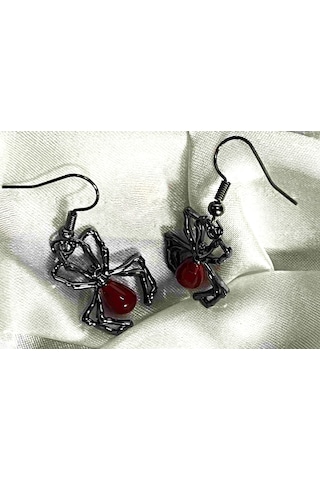 Dükkan Design Tiny Red Spider Küpe Antrasit