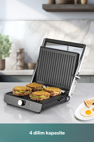 Homend Grilliant 1356h Inox Gövdeli Döküm Plakalı Tost Ve Izgara Makinesi