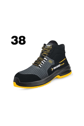 Sgs3138 - No:38 Flexo S1 Çelik Burunlu Kışlık Spor Çalışma Botu - Ergonomik - Antistatik - Su Geçirmez - Nefes Alır Siyah Sarı
