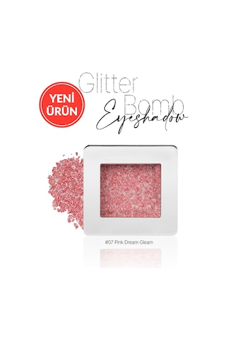 Cre'ars Mücevher Parlaklığında Yoğun Pigmentli Tekli Far Glitter Bomb Eyeshadow 07 Pink Dream Gleam