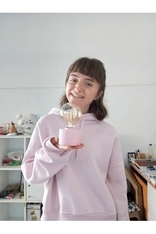 Ampul Tasarımlı Retro Masa Lambası Dekoratif Pilli Gece Lambası Açık Pembe Ampul Tasarımlı Retro Masa Lambası Dekoratif Pilli Gece Lambası Açık Pembe