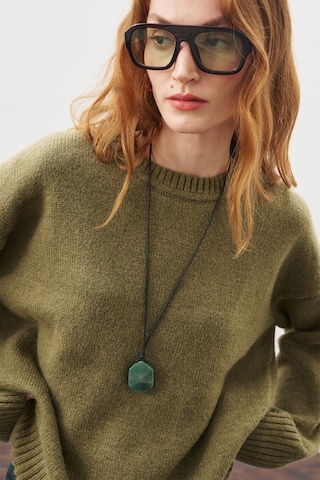 Chunky Oversıze Kazak Koyu Yeşil Koyu Yeşil