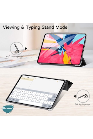 Microsonic iPad Uyumlu Pro 11 Uyumlu'' 2021 3. Nesil Kılıf (A2377-A2459-A2301-A2460) Smart Case ve Arka Kapak
