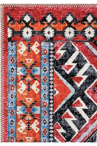 Cool Halı Beylerbeyi By 809 Kırmızı Vintage Halı Ev Oda Salon Halısı Yıkanabilir Eskitme Şönil Halı