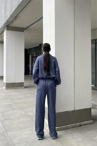Kadın Kemer Detaylı Likralı Eşofman Takımı Dpnbasp7271 İndigo