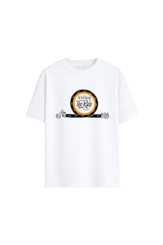 Black Nova Oversize Baskılı Unisex %100 Pamuk T-shirt The Destination Beyaz